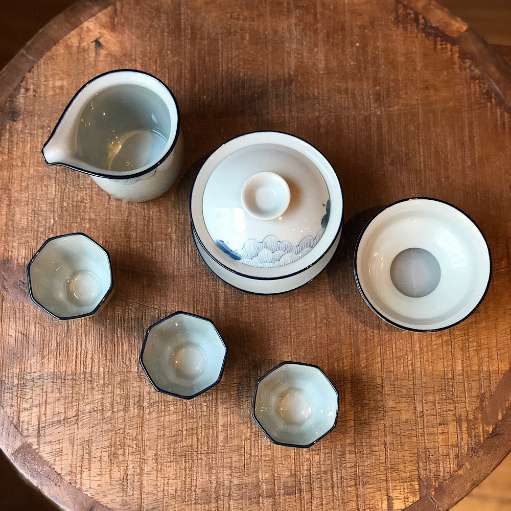 Porzellan Gaiwan Set in weiß