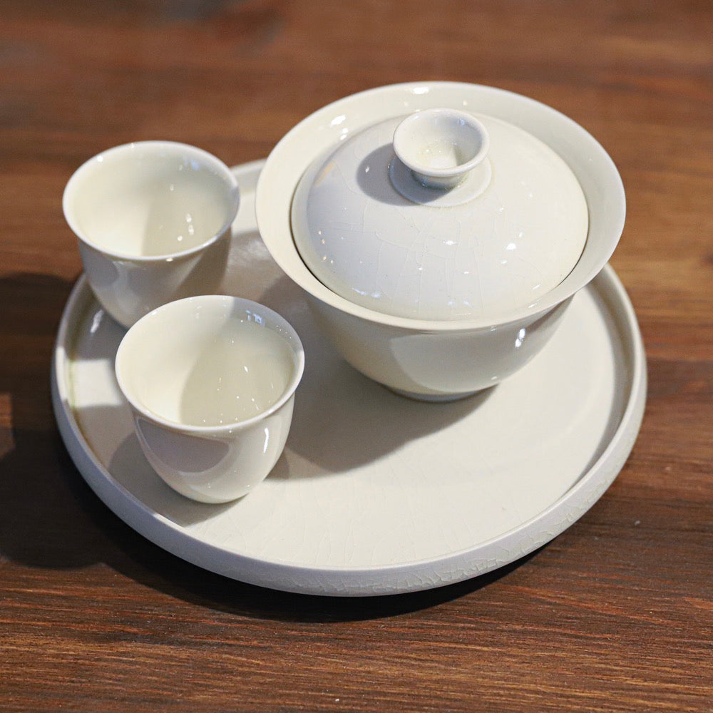 Porzellan Gaiwan Set Graugrün