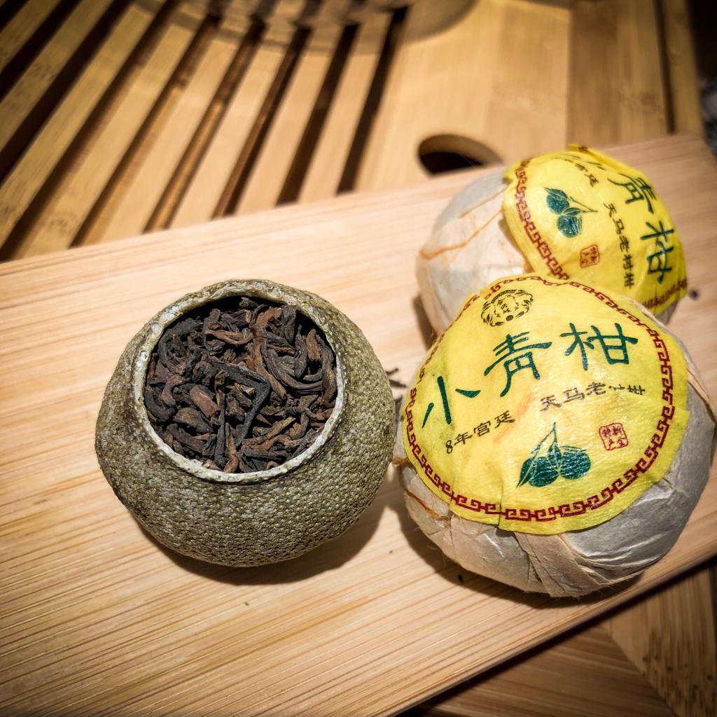 2018 Bulang Shu Pu Erh Tee in grüner Orange