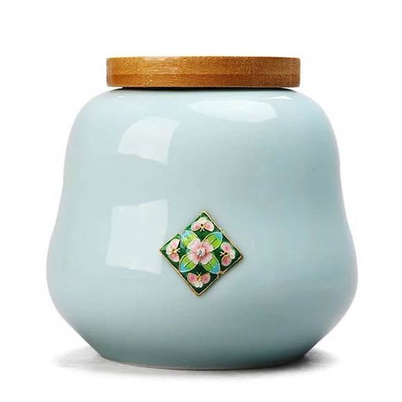 Teebehaelter Porzellan hellblau celadon china